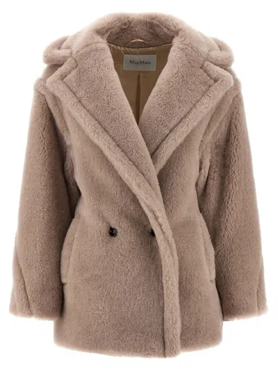 Max Mara Teddy Bear Icon Coat Short Sand In Alpaca And Wool In Multi