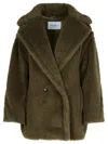Max Mara Olga Dark Green Alpaca Blend Coat In Green