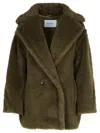 Max Mara Olga Dark Green Alpaca Blend Coat In Green