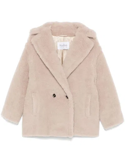 Max Mara Beige Olga Short Faux-fur Coat In Neutrals