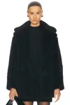 Max Mara Black Teddy Coat In Alpaca And Black Wool In Black