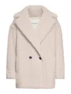 Max Mara Olga Teddy Bear Alpaca Wool Coat In Nude