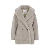 Max Mara Olga Teddy Beige Alpaca Coat In White