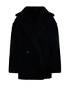 Max Mara Black Teddy Coat In Alpaca And Black Wool In Nero