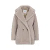 Max Mara Olga Teddy Beige Alpaca Coat In Neutral