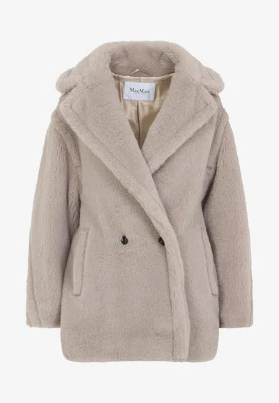 Max Mara Olga Teddy Short Coat In Neutral