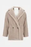 Max Mara Olga Teddy Short Coat In Brown
