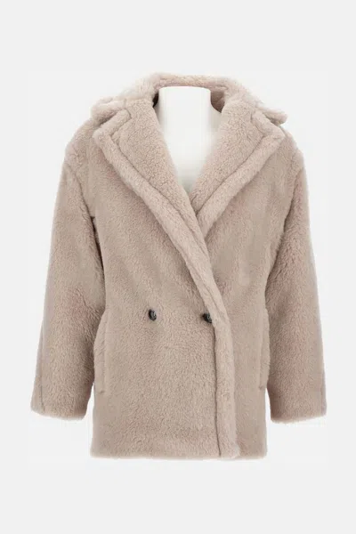 Max Mara Olga Teddy Short Coat In Brown