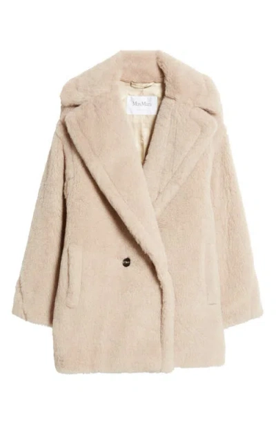 Max Mara Olga Teddy Short Coat In Sand