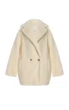 Max Mara Olga Wool-silk Coat In Neutral