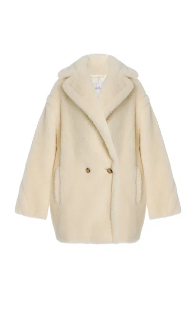 Max Mara Olga Wool-silk Coat In Neutral