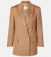 Max Mara Double-breasted Jacket Structured Shoulders In Brown