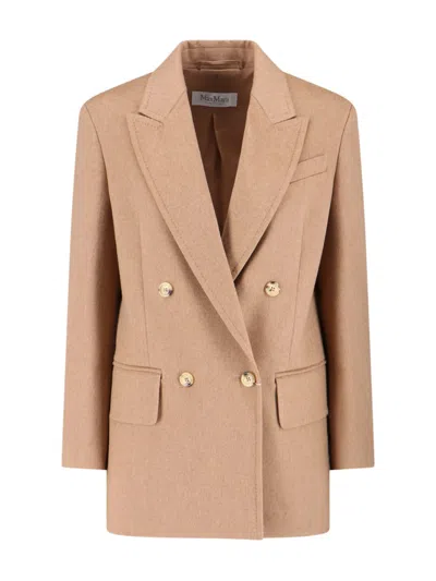 Max Mara Olimpia Double-breasted Blazer In Brown