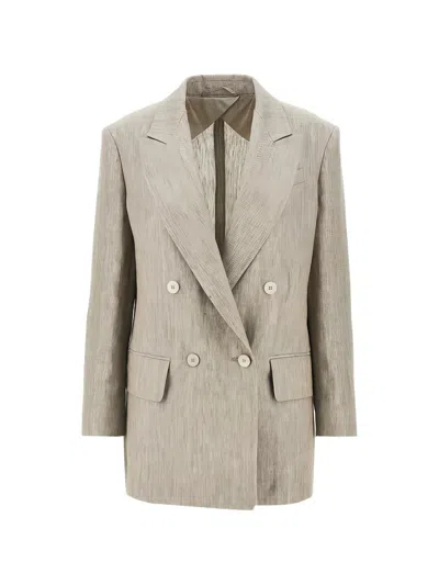 Max Mara Olimpia Double-breasted Blazer In Brown