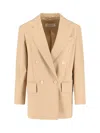 Max Mara Olimpia Double-breasted Blazer In Pink