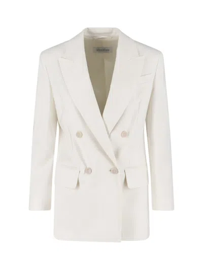 MAX MARA MAX MARA "OLIMPIA" DOUBLE-BREASTED BLAZER WHITE