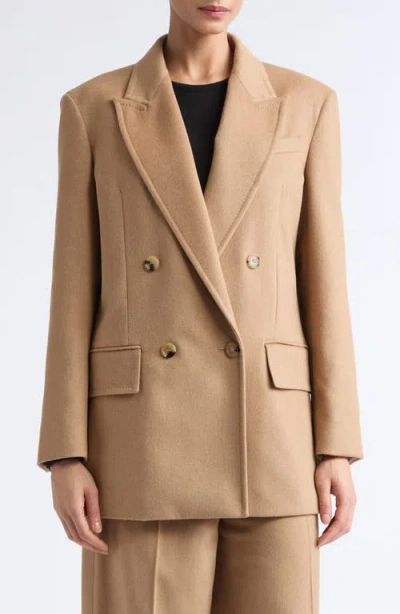 Max Mara Olimpia Double Breasted Wool Blazer In Brown