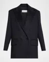 Max Mara Olimpia Double-breasted Wool Jacket In Blue