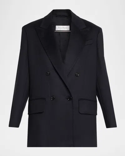 Max Mara Olimpia Double-breasted Wool Jacket In Blue