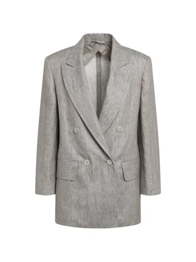 Max Mara Olimpia Double-breasted Blazer In Gray