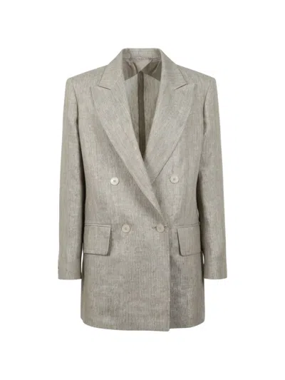 Max Mara Olimpia Double-breasted Blazer In Gray