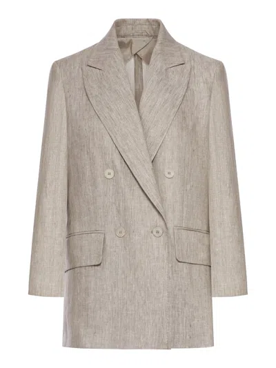 Max Mara Olimpia Double-breasted Blazer In Brown