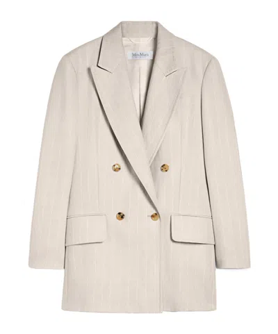 Max Mara Olimpia Jacket In Linen In Sand-colored