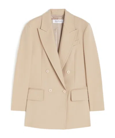 Max Mara Olimpia Jacket In Stretch Canvas In Neutral