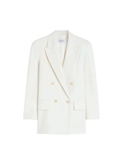 Max Mara Olimpia Jacket In Stretch Canvas In Neutral