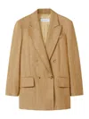 Max Mara Double-breasted Long-sleeved Jacket In Brown