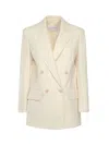 Max Mara Woman Blazer Cream Size 8 Virgin Wool In Neutral