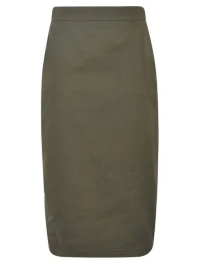 Max Mara Olive Green Cotton Skirt