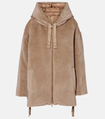 Max Mara Olivia Reversible Alpaca And Wool Down Jacket In Brown