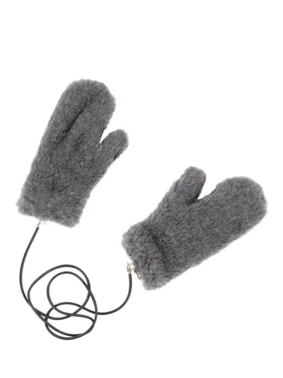 Max Mara Ombrato Alpaca And Wool Teddy Fabric Mittens