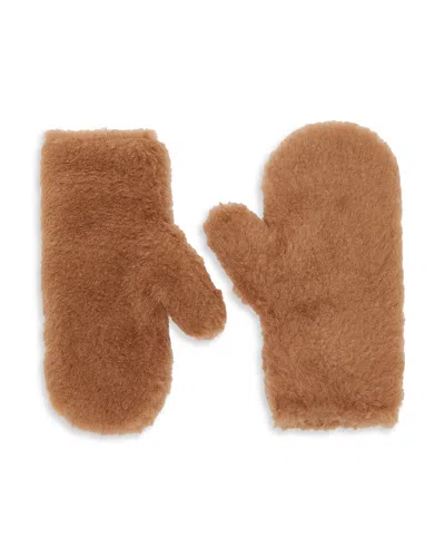 MAX MARA OMBRATO ALPACA BLEND TEDDY MITTENS