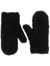 Max Mara Teddy-textured Gloves In Black