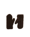 Max Mara Corded Faux Fur Mittens With Attached Cord In Brown