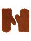 Max Mara Mittens In Alpaca And Wool Teddy Fabric In Brown