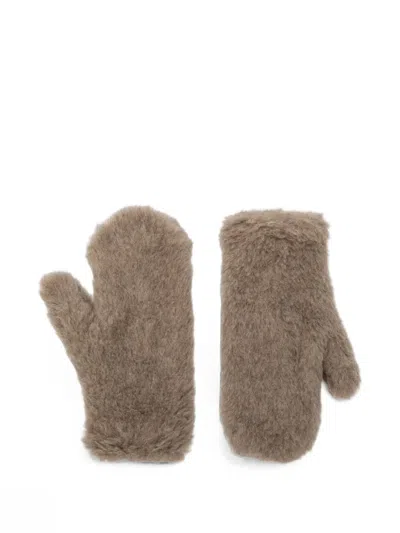 Max Mara Ombrato Gloves In Green