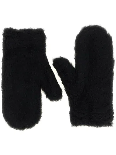 Max Mara 'ombrato' Mittens In Black