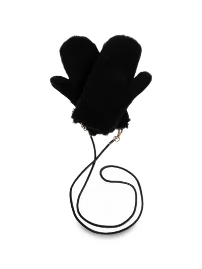 Max Mara Ombrato Mittens In Black