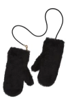 Max Mara Ombrato Wool-silk Mittens In Black