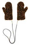 Max Mara Ombrat Leopard-pattern Mittens In Brown