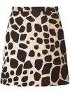 Max Mara Ombré Giraffe-print Miniskirt In Neutrals