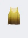 Max Mara Ombré Lingerie Silk Top In Yellow