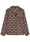 Max Mara Printed Silk Pyjama Shirt In Brown