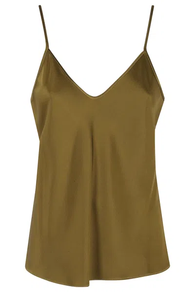 Max Mara Sleeveless Strap Top In Green