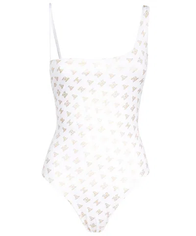 Max Mara One-piece Swimsuit With Logo In White