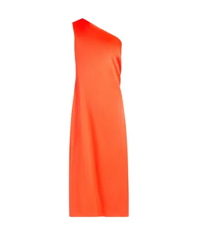 Max Mara One Shoulder Dress In Orange