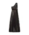 Max Mara Franz One-shoulder Pleated Belted Dress In Black